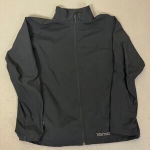Marmot Softshell Jacket Mens XL Black Full Zip Outdoor Hiking Friending Team
